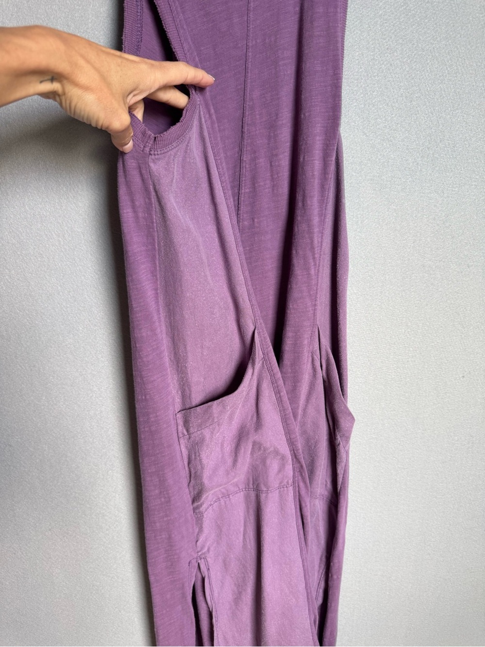 Daily Practice Dress Womens XS Purple Casual Slub Jersey Knit Racerback Maxi - Picture 3 of 12